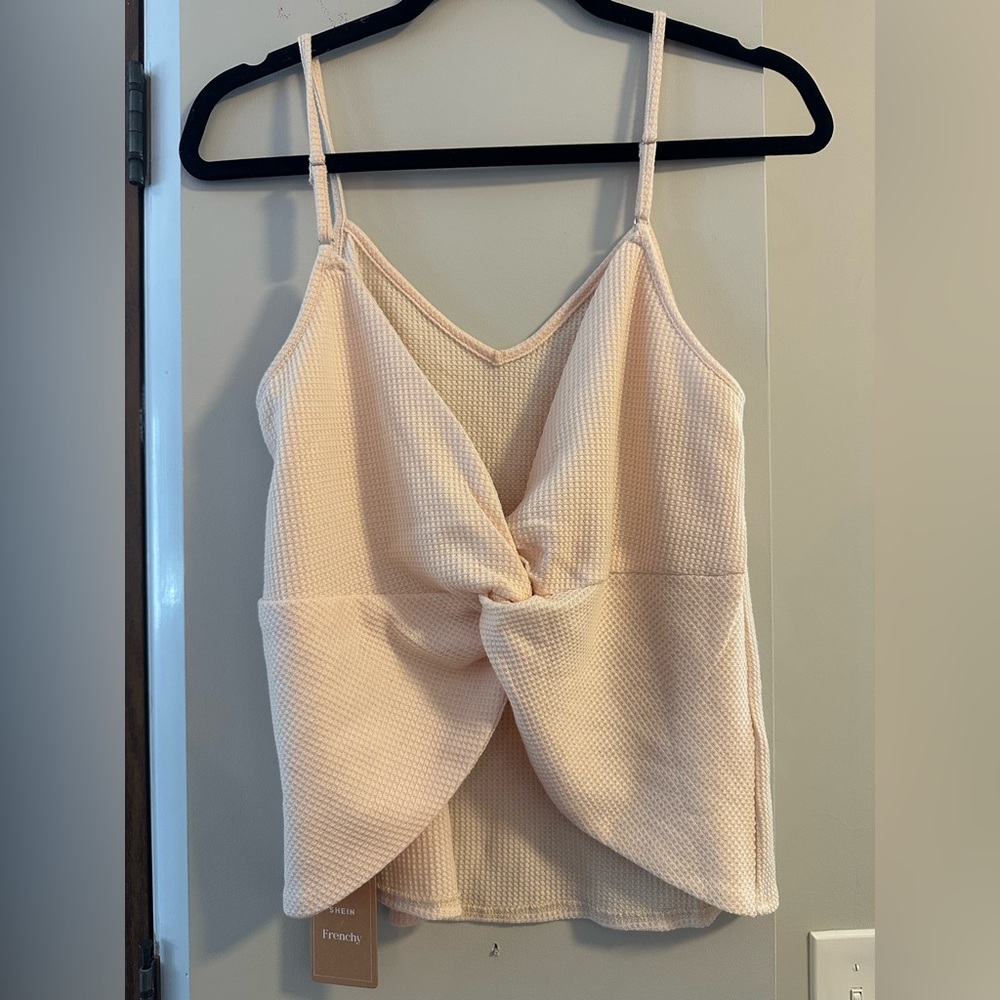 SHEIN Cream Twist Front Cami Top